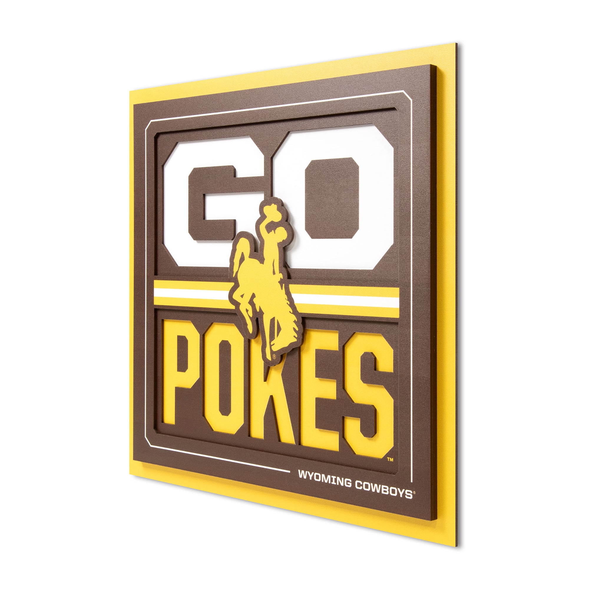 IDNA Wyoming Cowboys 12" x 12" Slogan Series 3D Wall Art