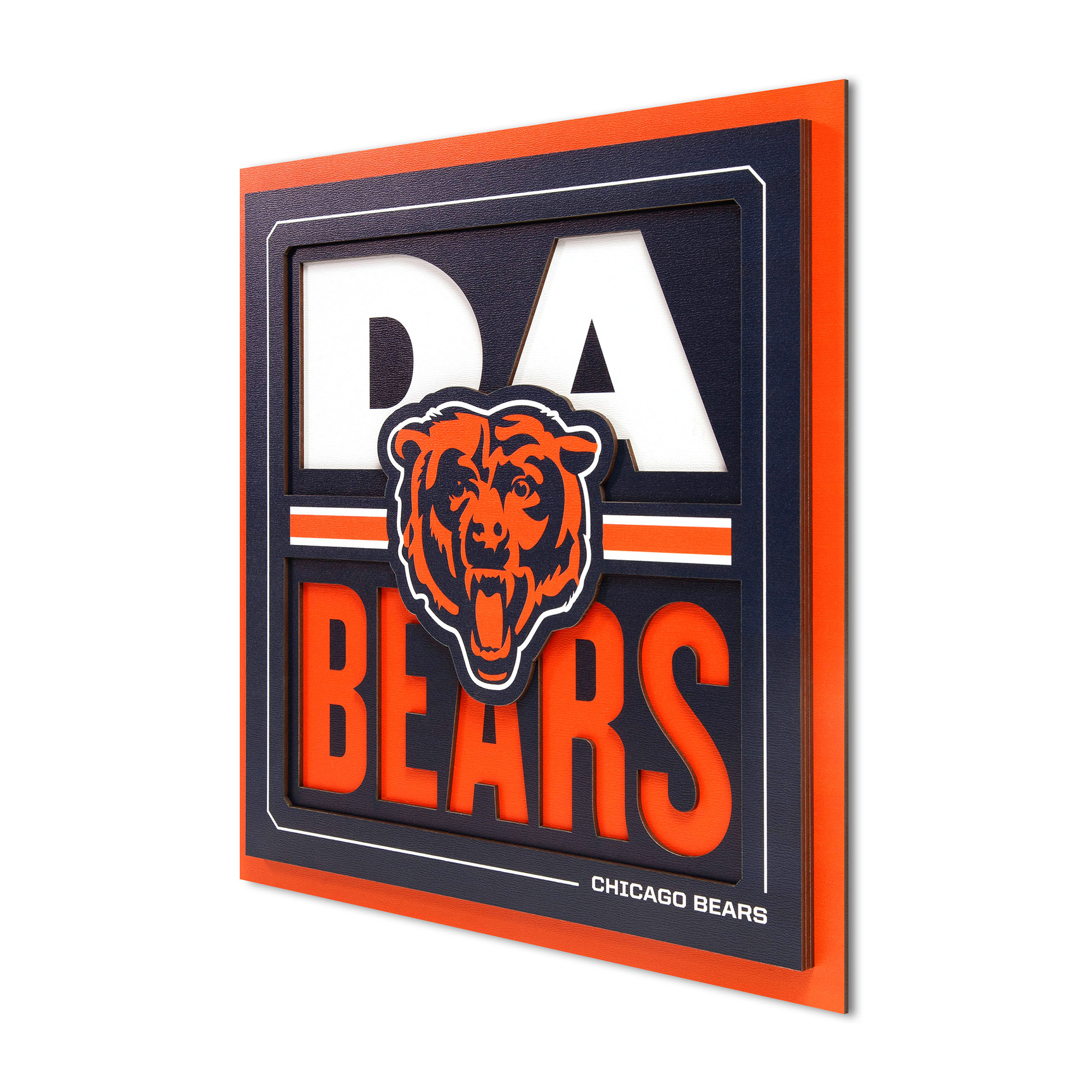 IDNA Chicago Bears 12" x 12" Slogan Series 3D Wall Art
