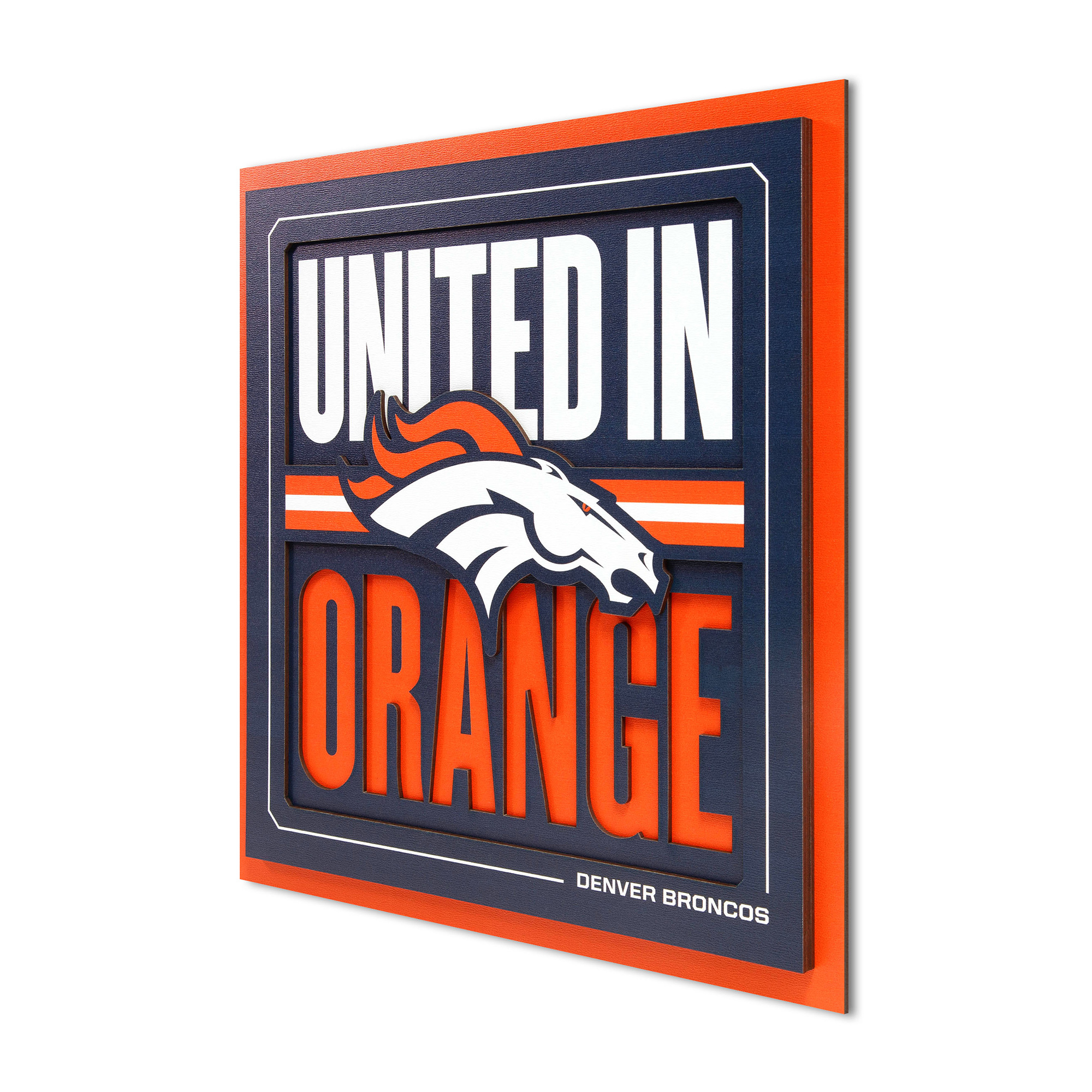 IDNA Denver Broncos 12" x 12" Slogan Series 3D Wall Art