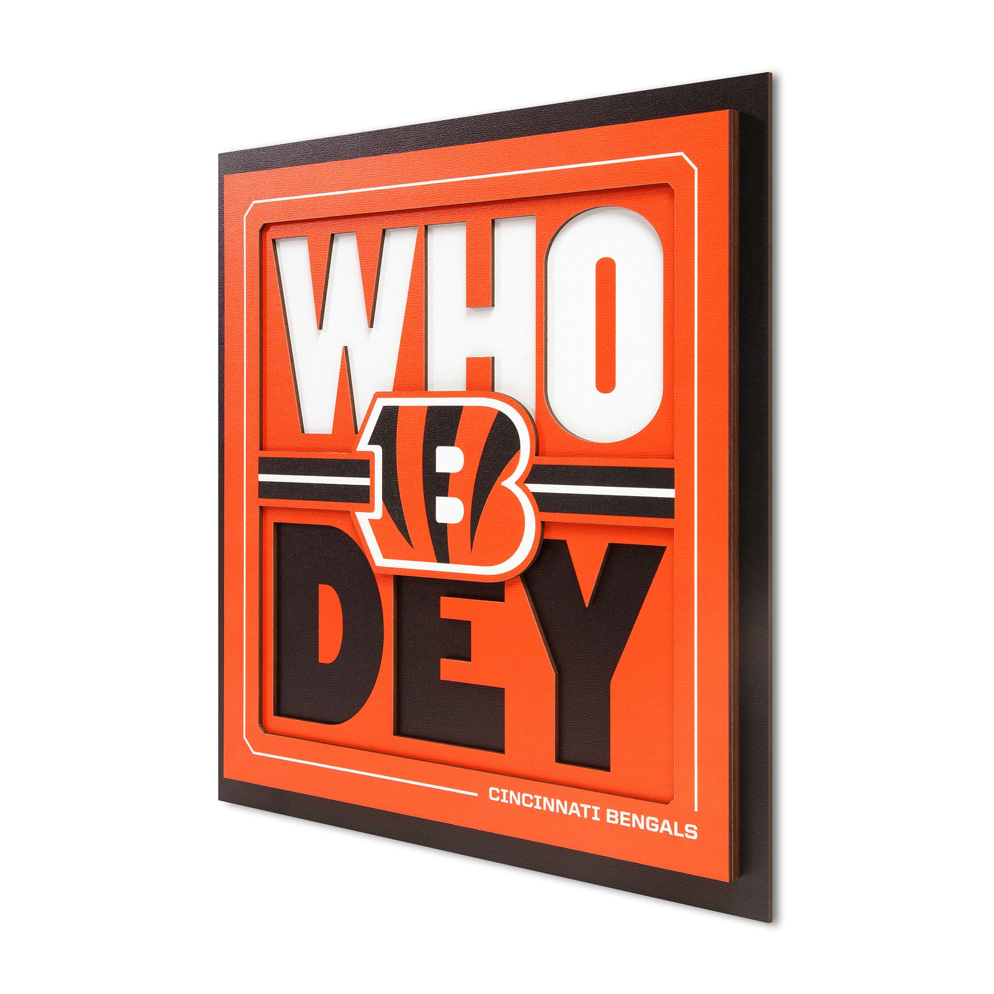 IDNA Cincinnati Bengals 12" x 12" Slogan Series 3D Wall Art