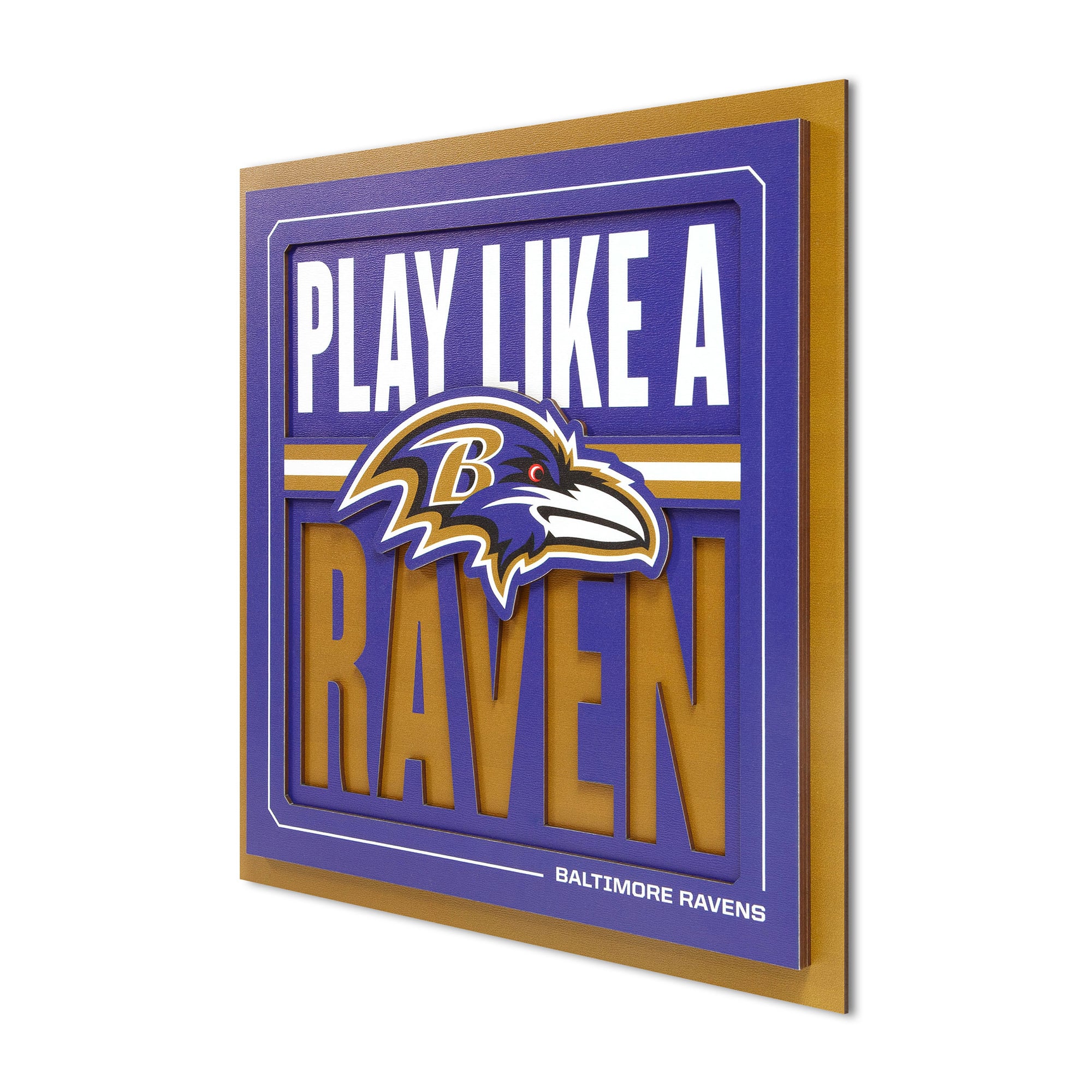 IDNA Baltimore Ravens 12" x 12" Slogan Series 3D Wall Art
