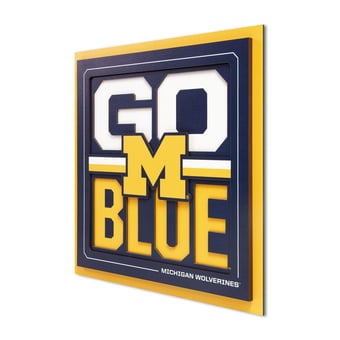 IDNA Michigan Wolverines 12" x 12" Slogan Series 3D Wall Art