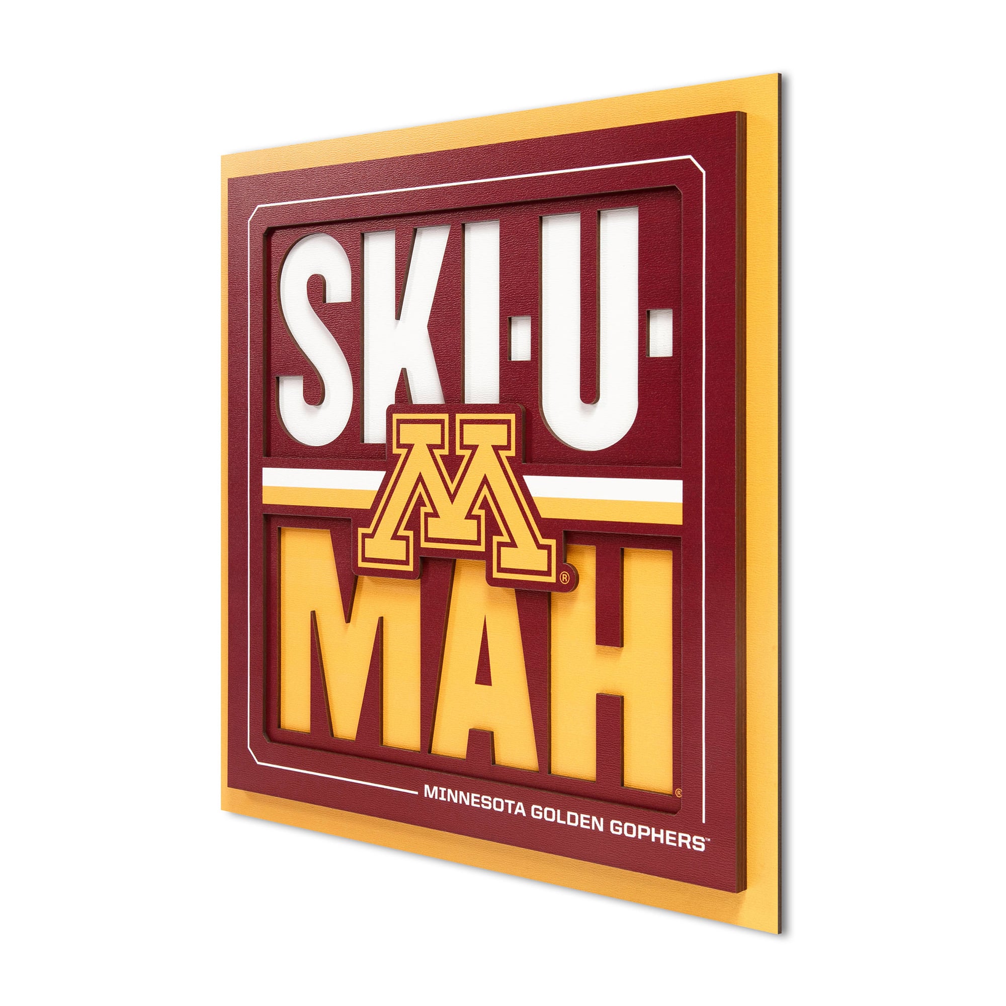 IDNA Minnesota Golden Gophers 12" x 12" Slogan Series 3D Wall Art