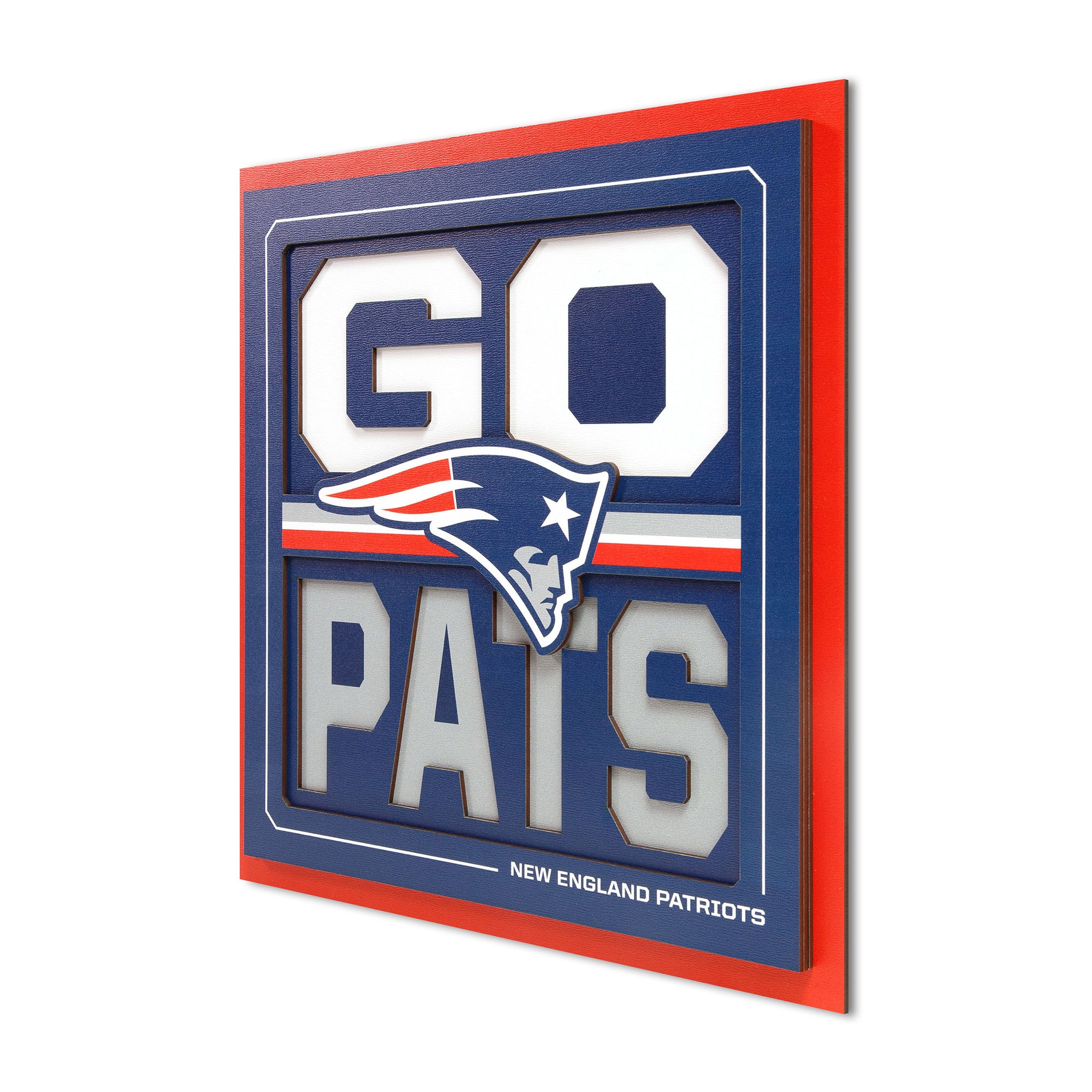 IDNA New England Patriots 12" x 12" Slogan Series 3D Wall Art