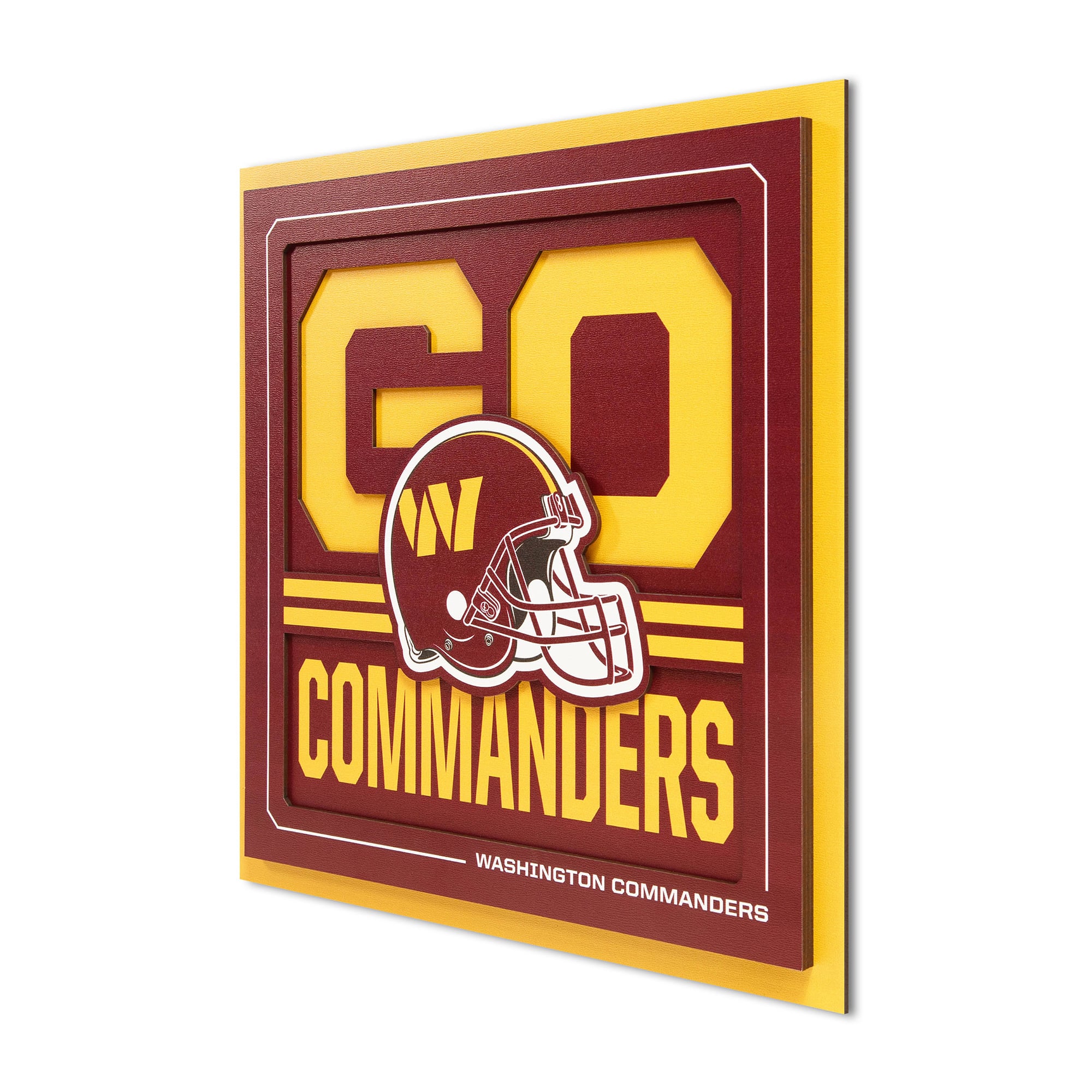 IDNA Washington Commanders 12" x 12" Slogan Series 3D Wall Art