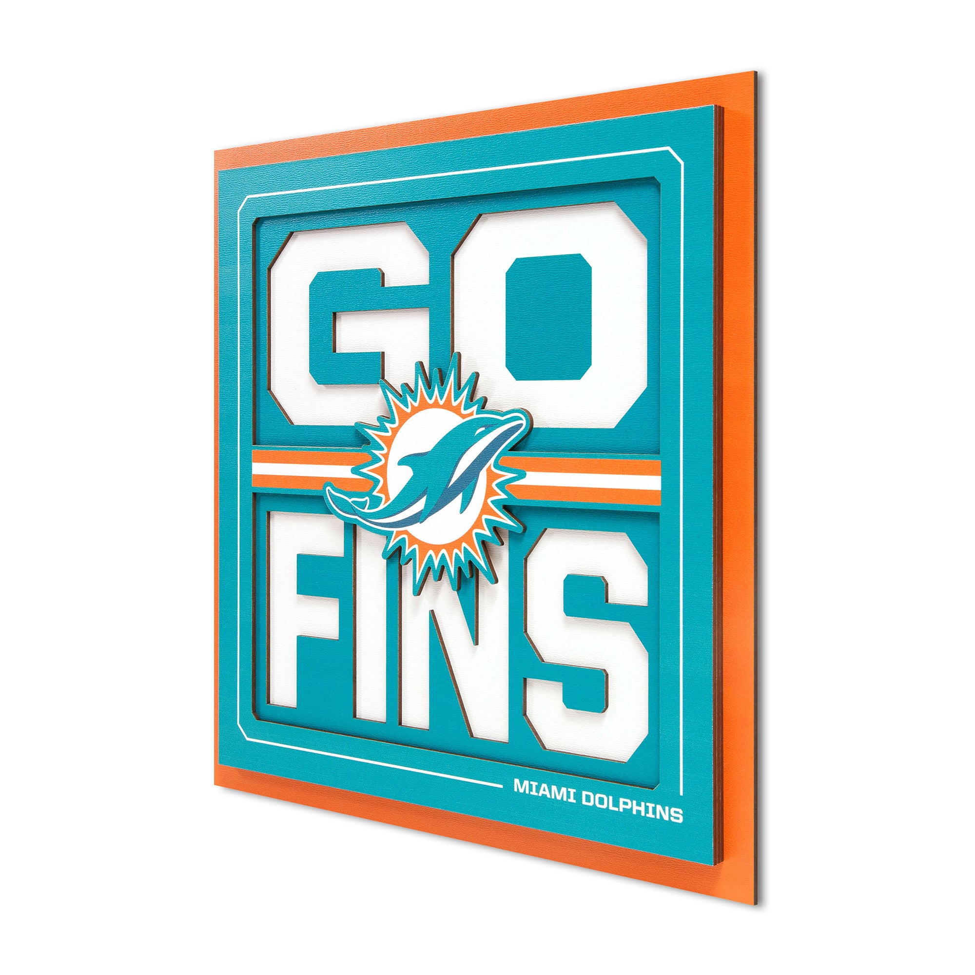 IDNA Miami Dolphins 12" x 12" Slogan Series 3D Wall Art