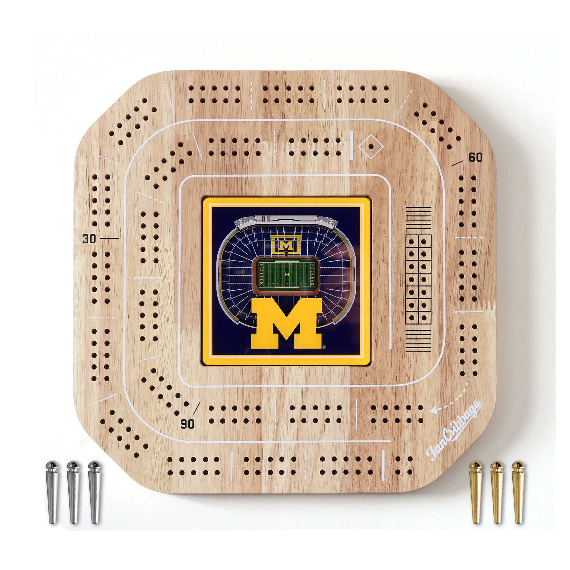 IDNA Michigan Wolverines StadiumView Cribbage Game