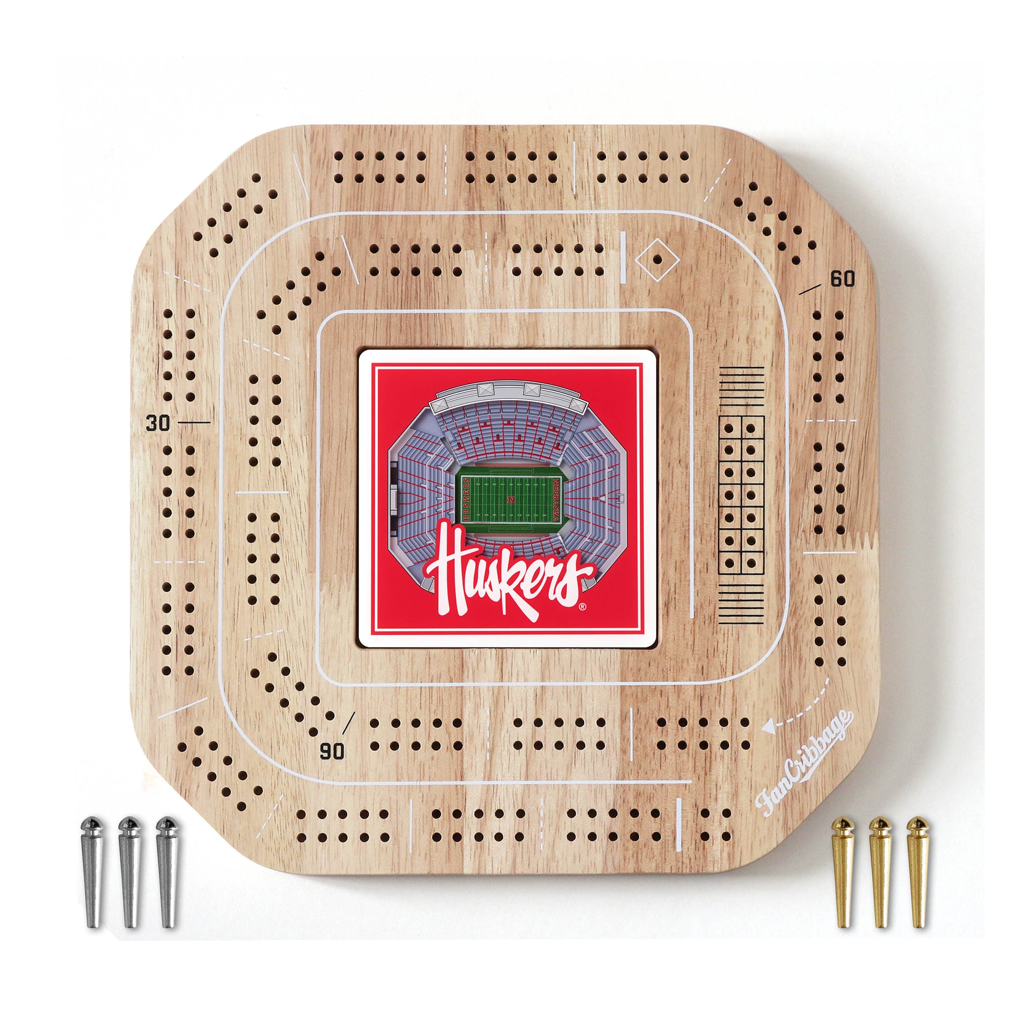 IDNA Nebraska Huskers StadiumView Cribbage Game