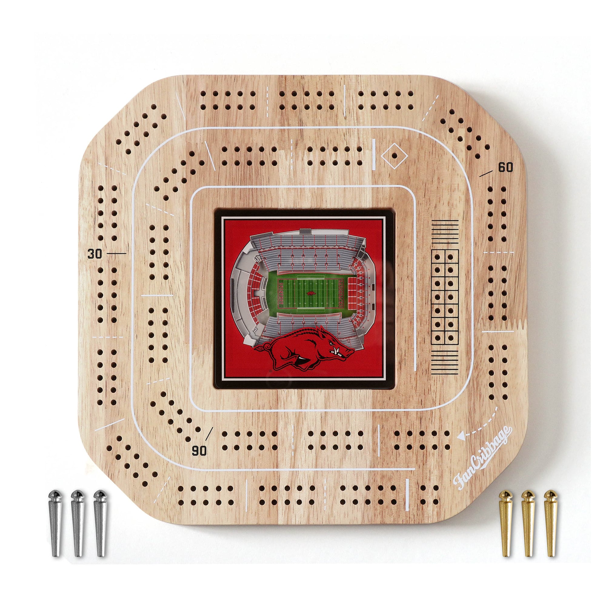 IDNA Arkansas Razorbacks StadiumView Cribbage Game
