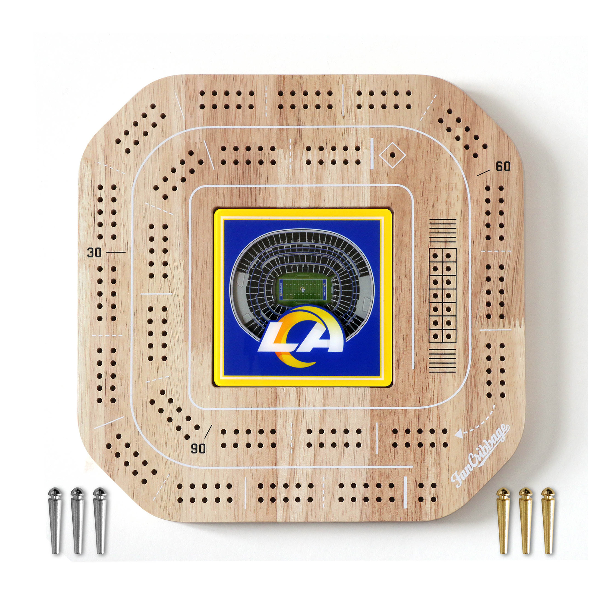 Fanpoint Los Angeles Rams StadiumView Cribbage Game