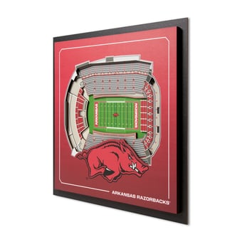 IDNA Arkansas Razorbacks 12" x 12" Stadium Series 3D Wall Art