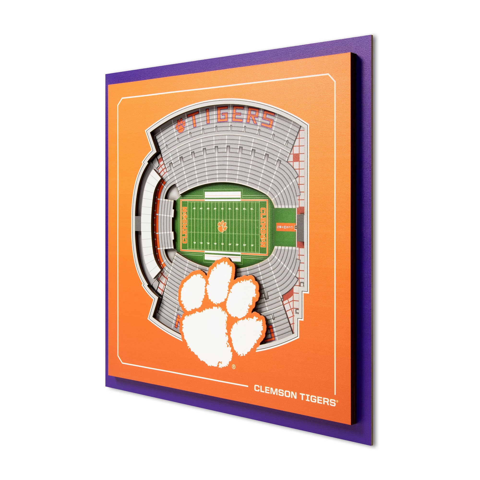 IDNA Clemson Tigers 12" x 12" Stadium Series 3D Wall Art