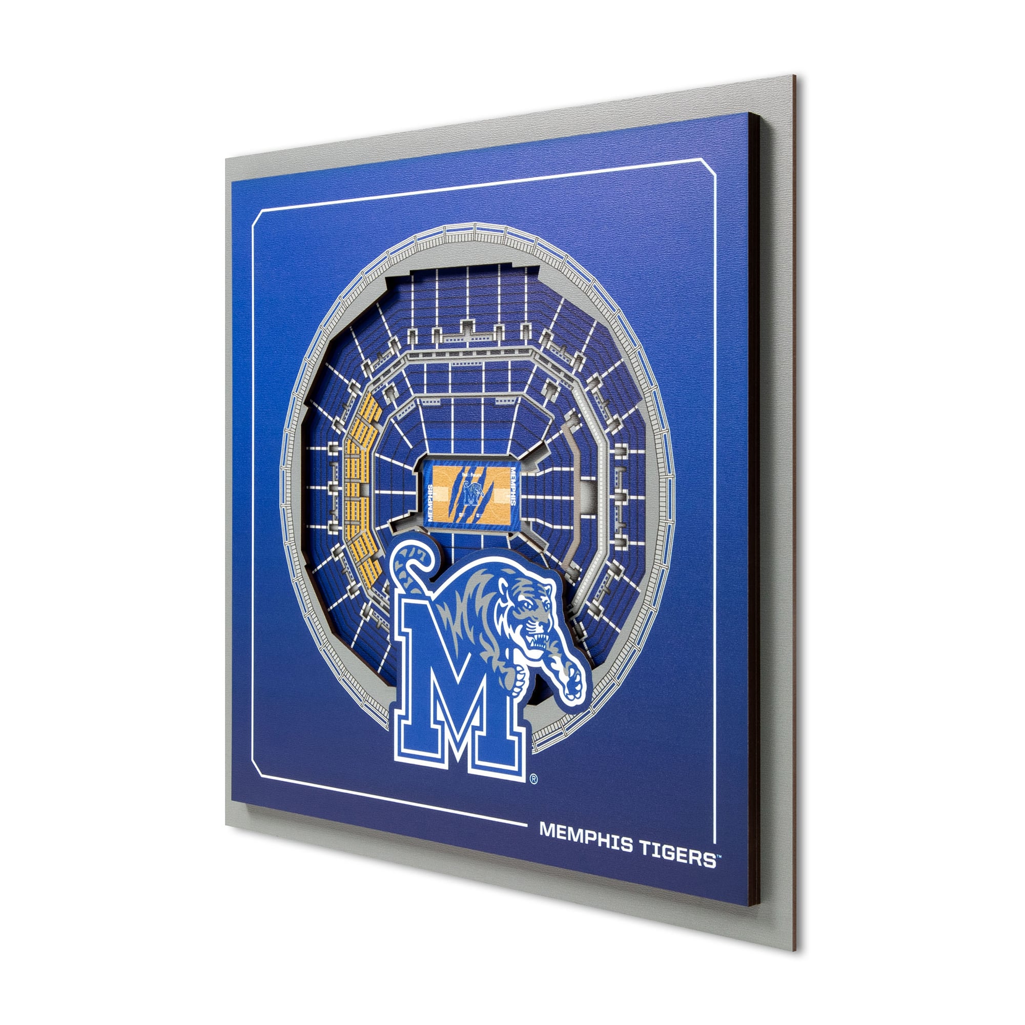 IDNA Memphis Tigers 12" x 12" Stadium Series 3D Wall Art