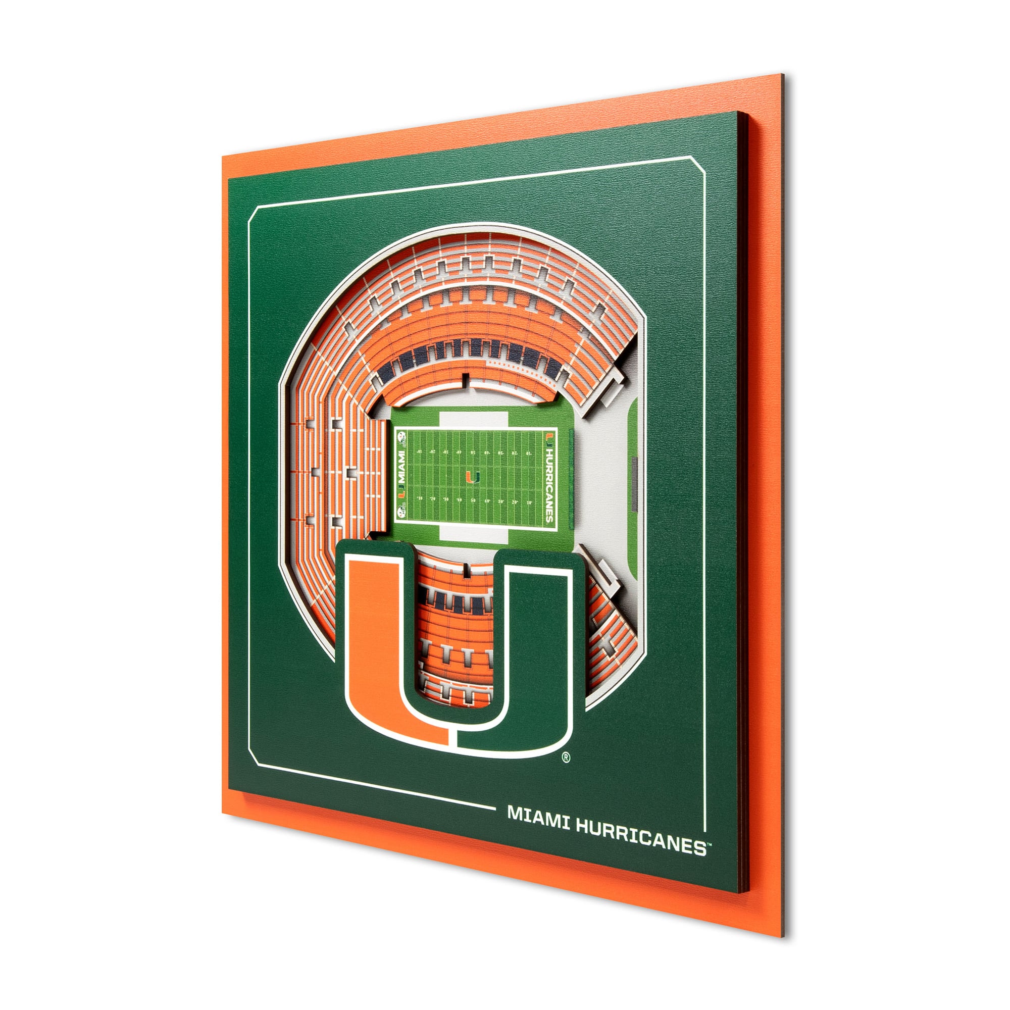 IDNA Miami Hurricanes 12" x 12" Stadium Series 3D Wall Art