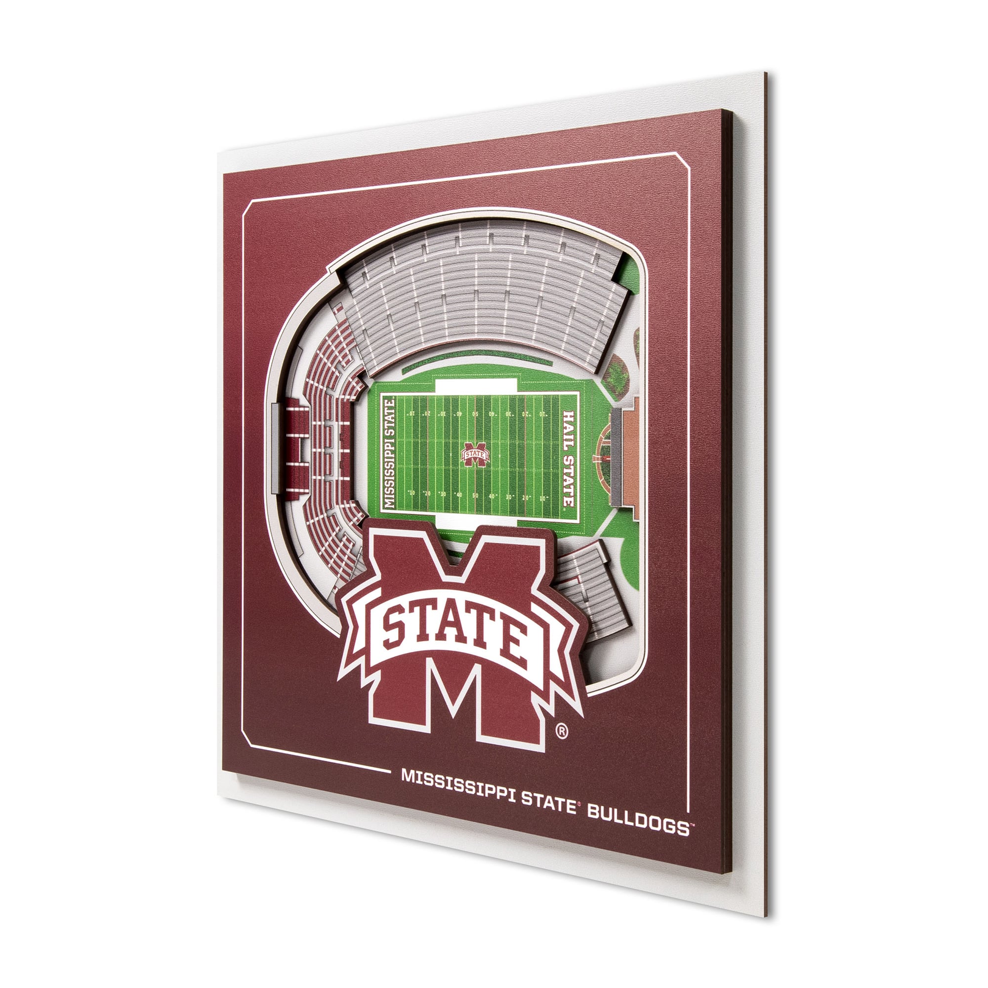 IDNA Mississippi State Bulldogs 12" x 12" Stadium Series 3D Wall Art