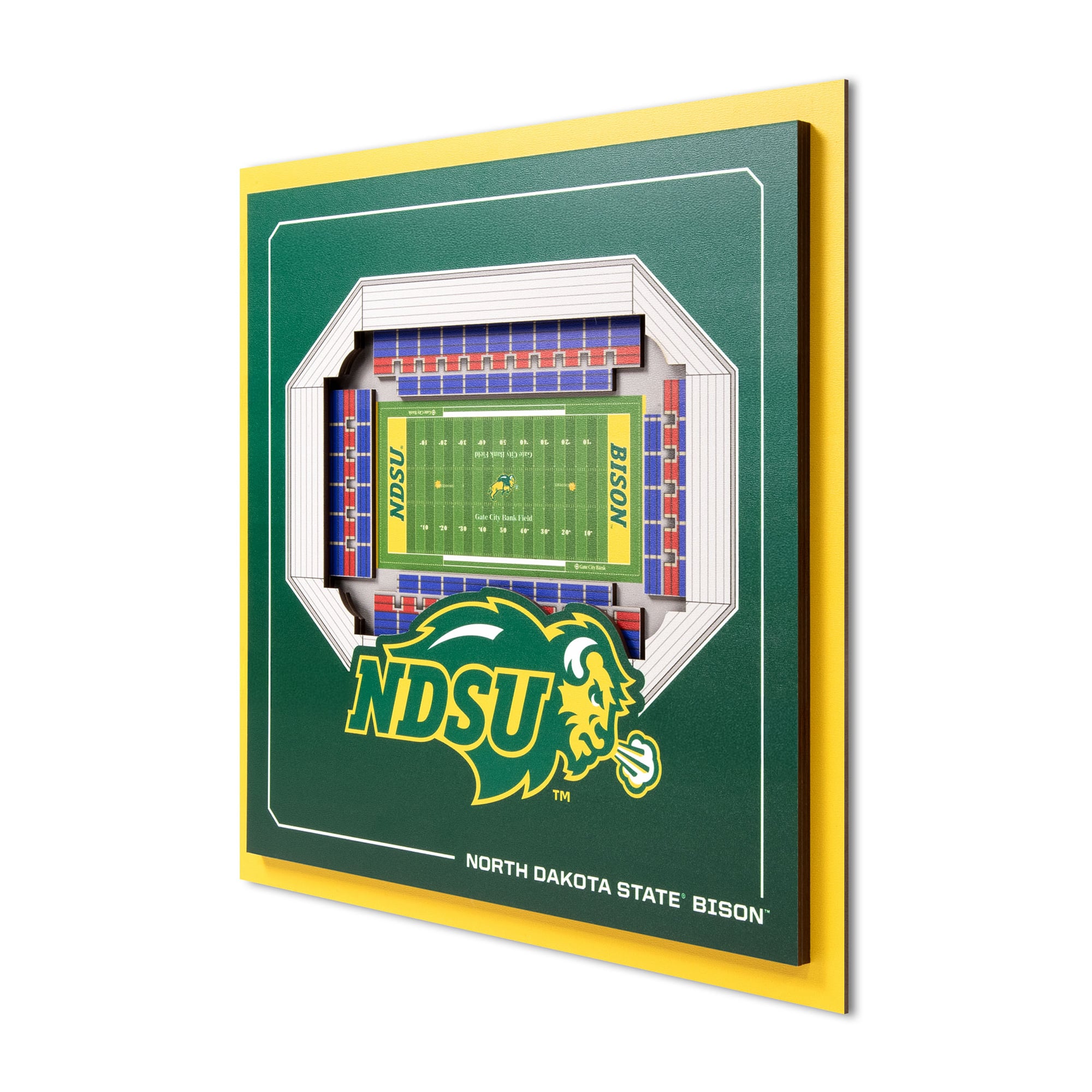 IDNA NDSU Bison 12" x 12" Stadium Series 3D Wall Art