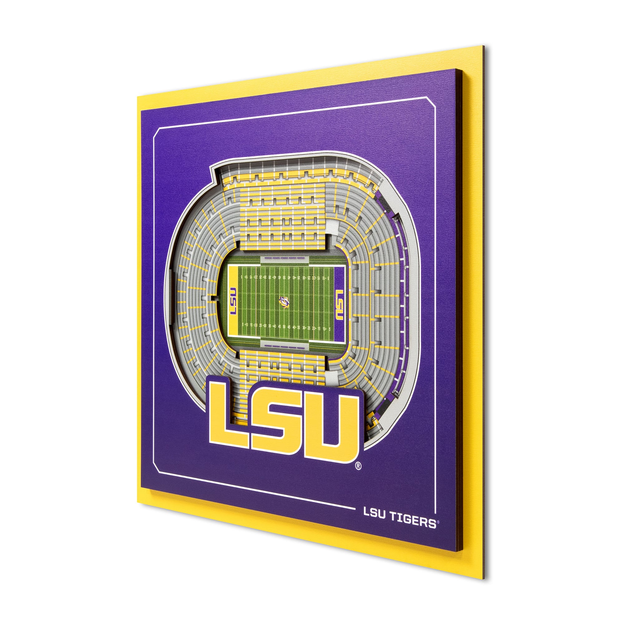 IDNA LSU Tigers 12" x 12" Stadium Series 3D Wall Art