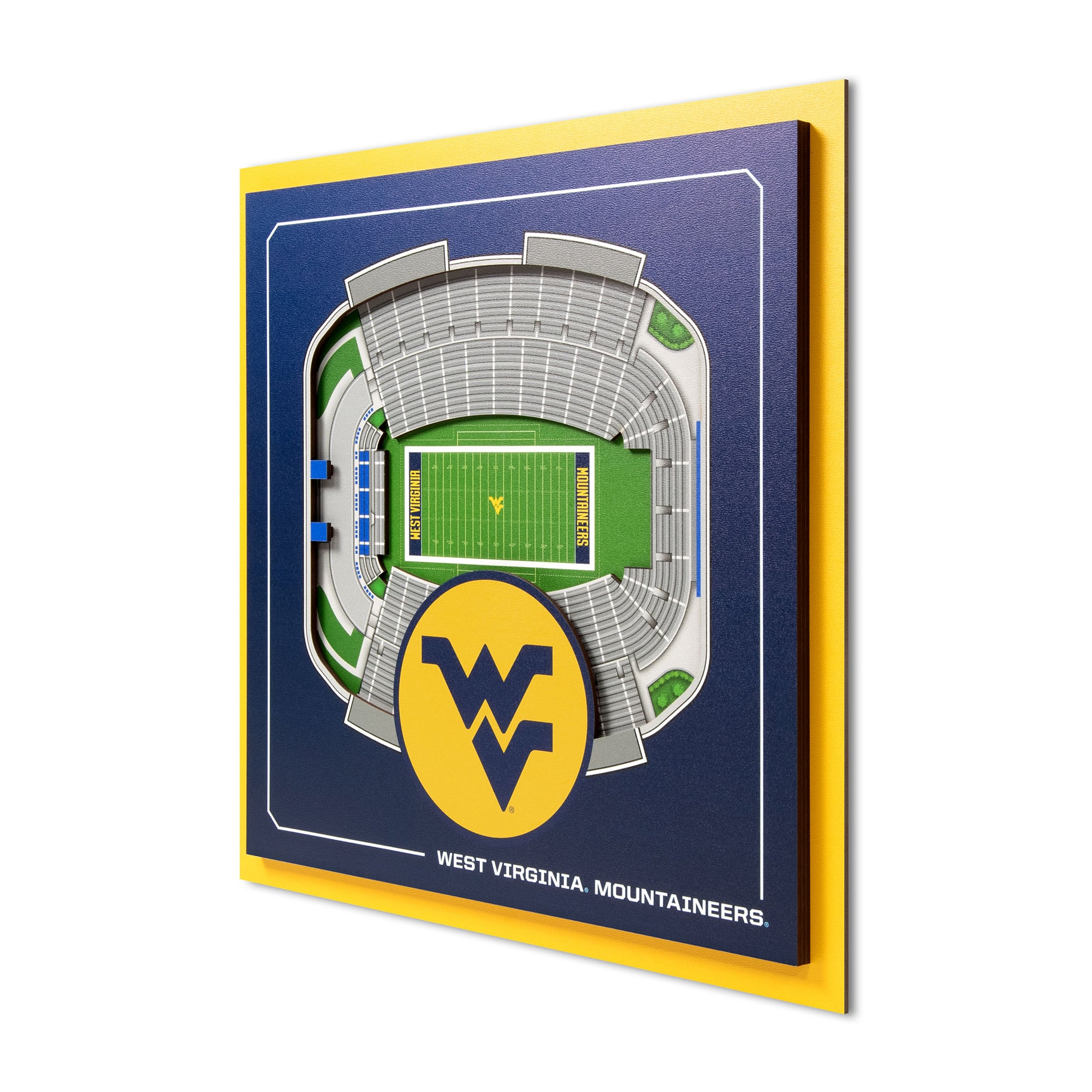 IDNA West Virginia Mountaineers 12" x 12" Stadium Series 3D Wall Art