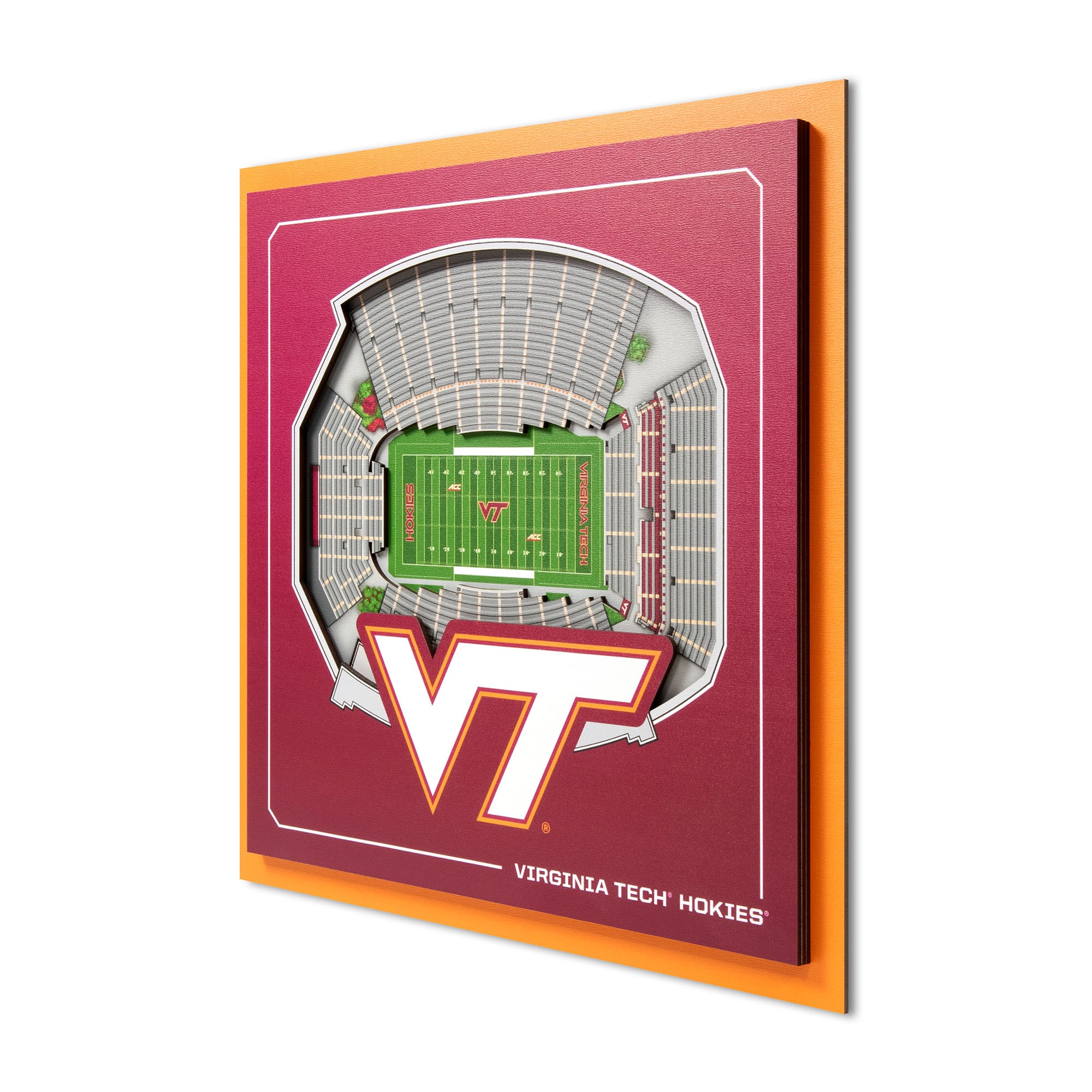 IDNA Virginia Tech Hokies 12" x 12" Stadium Series 3D Wall Art