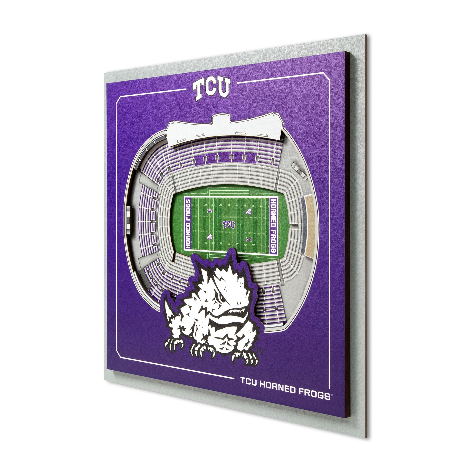 IDNA TCU Horned Frogs 12" x 12" Stadium Series 3D Wall Art