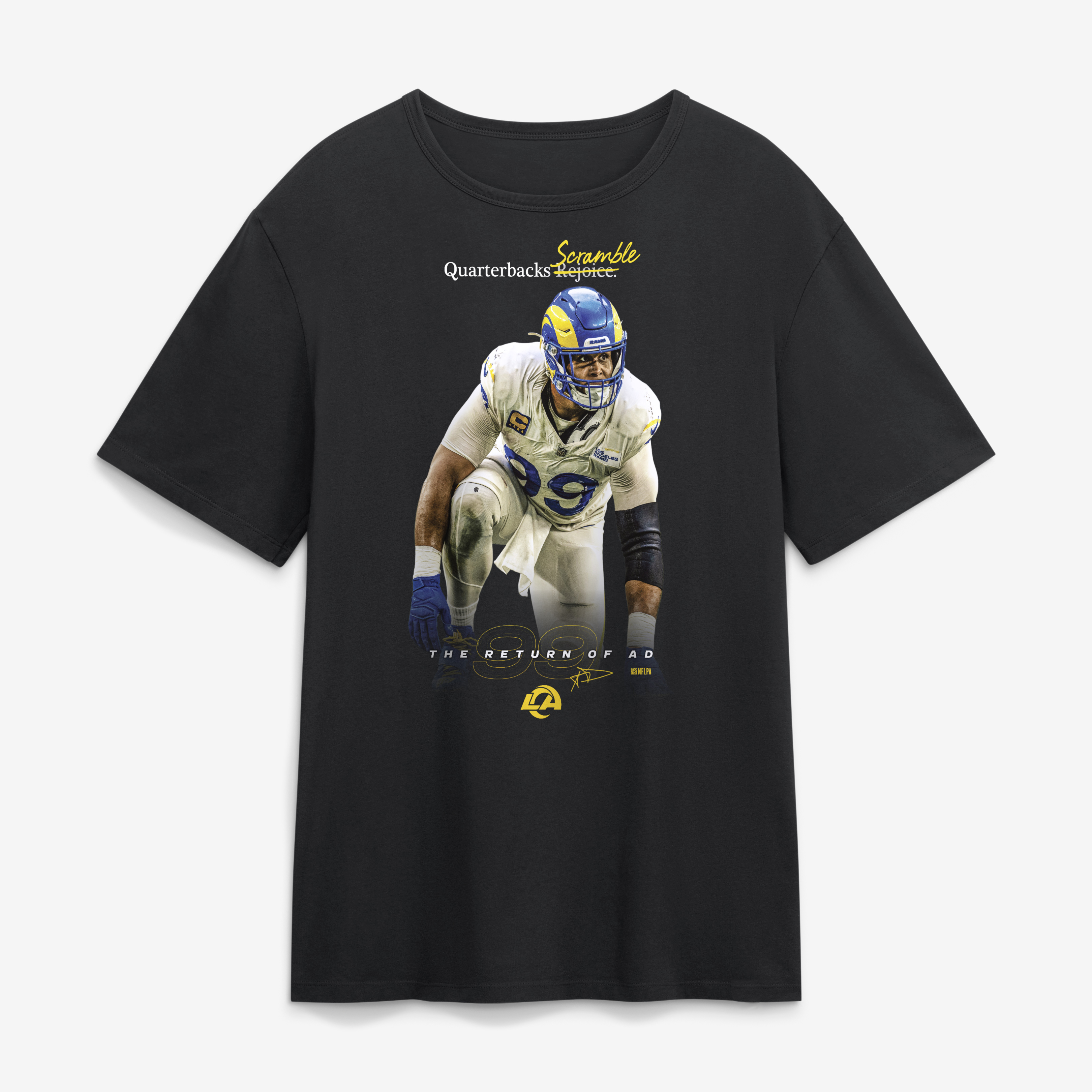 Men's Aaron Donald Black Los Angeles Rams The Return T-Shirt