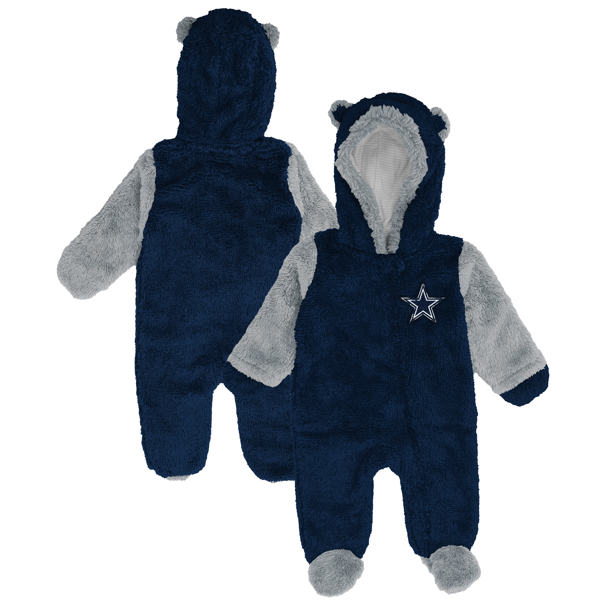 Outerstuff Baby Boys and Girls Navy Dallas Cowboys Stay Napping Teddy Bunting Pram - Navy, Gray