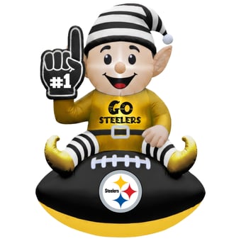 Pittsburgh Steelers 4' Elf on a Football Outdoor Yard Inflatable
