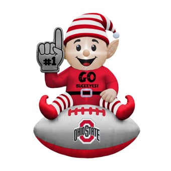 Ohio State Buckeyes 4' Elf on a Football Outdoor Yard Inflatable
