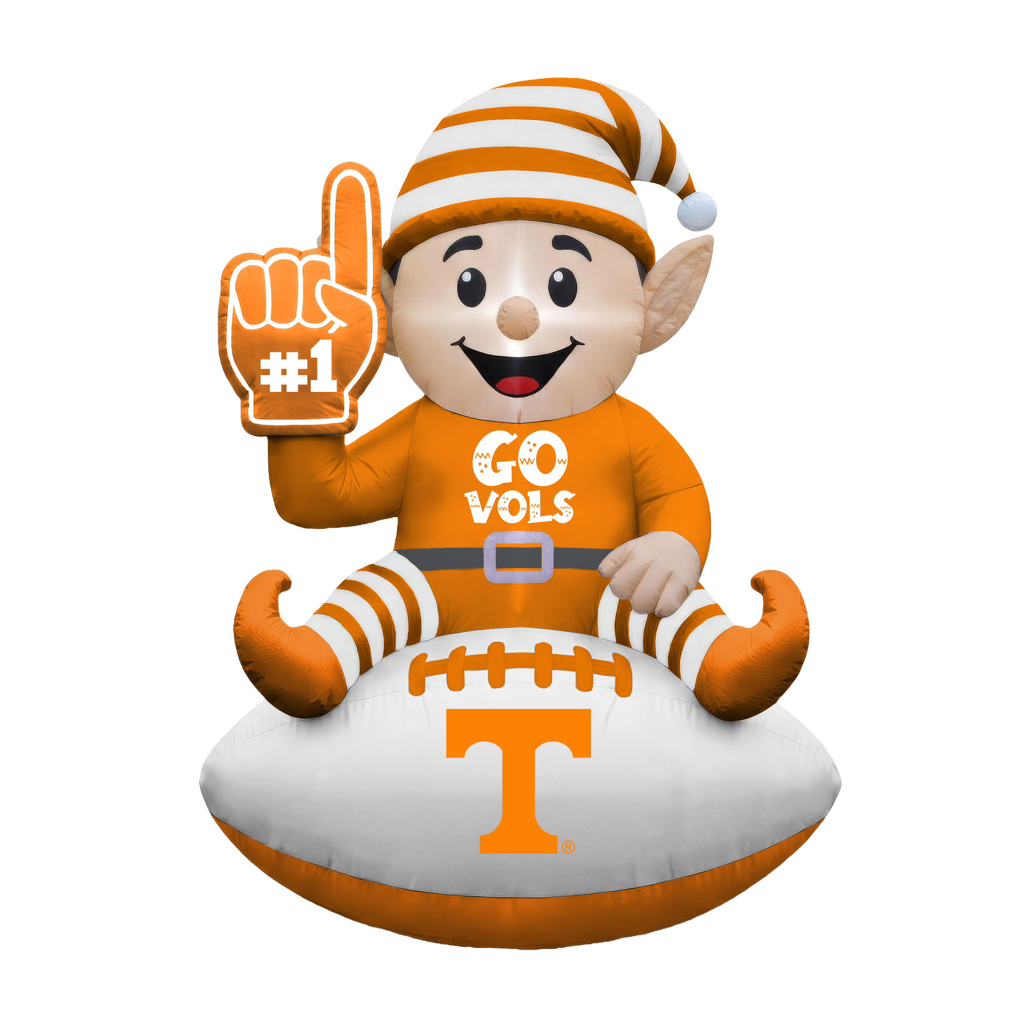 Tennessee Volunteers 4' Elf on a Football Outdoor Yard Inflatable