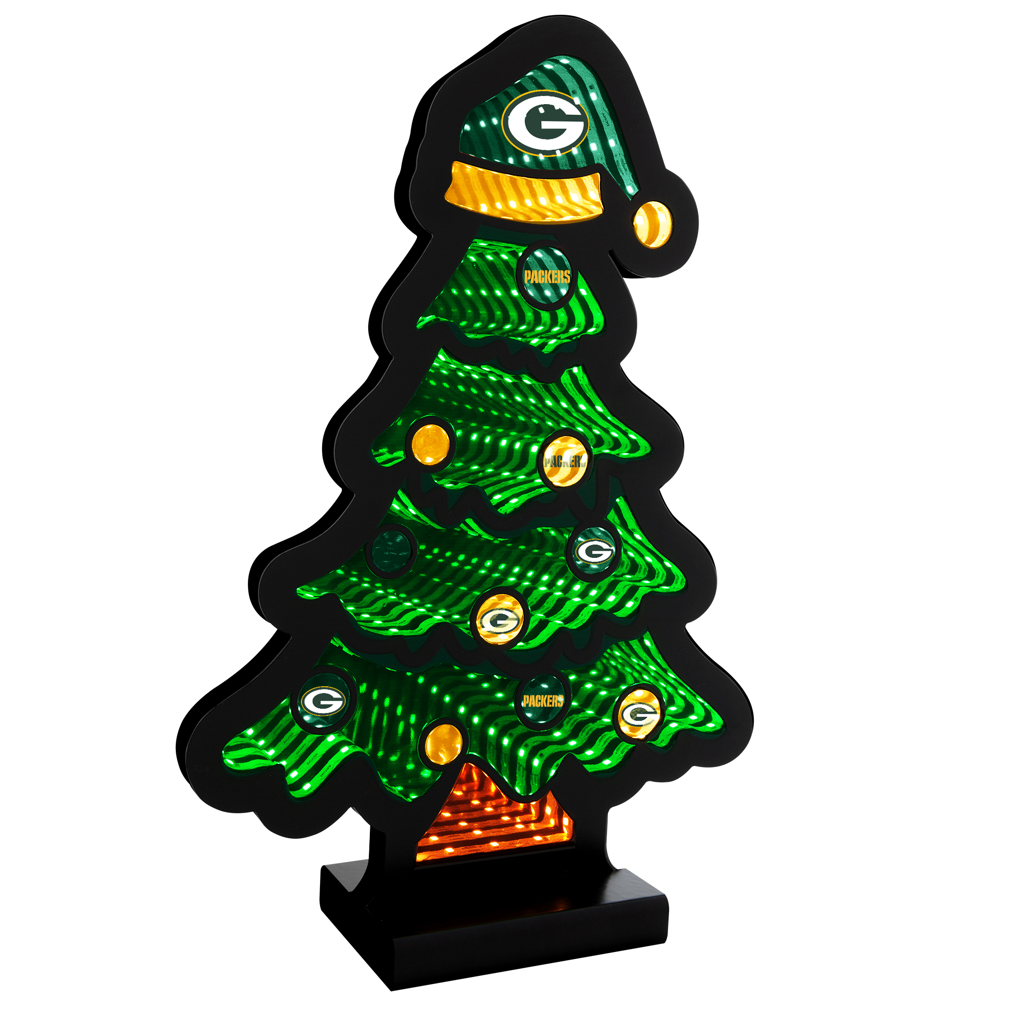 Green Bay Packers 12" Christmas Tree LED Infinity Light
