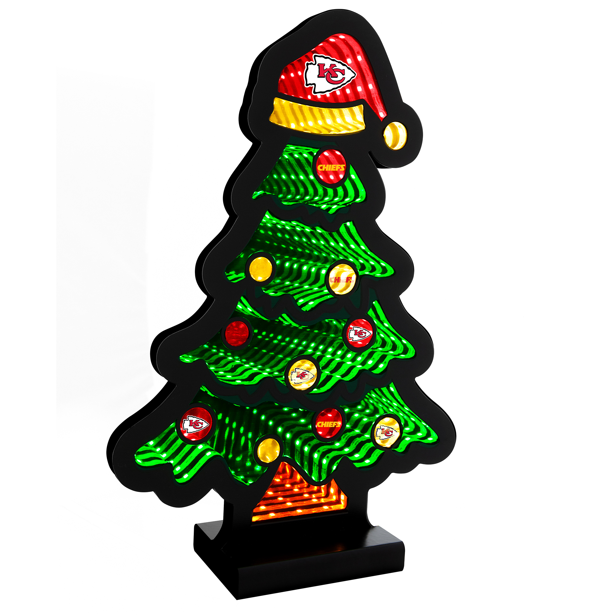 Kansas City Chiefs 12" Christmas Tree LED Infinity Light