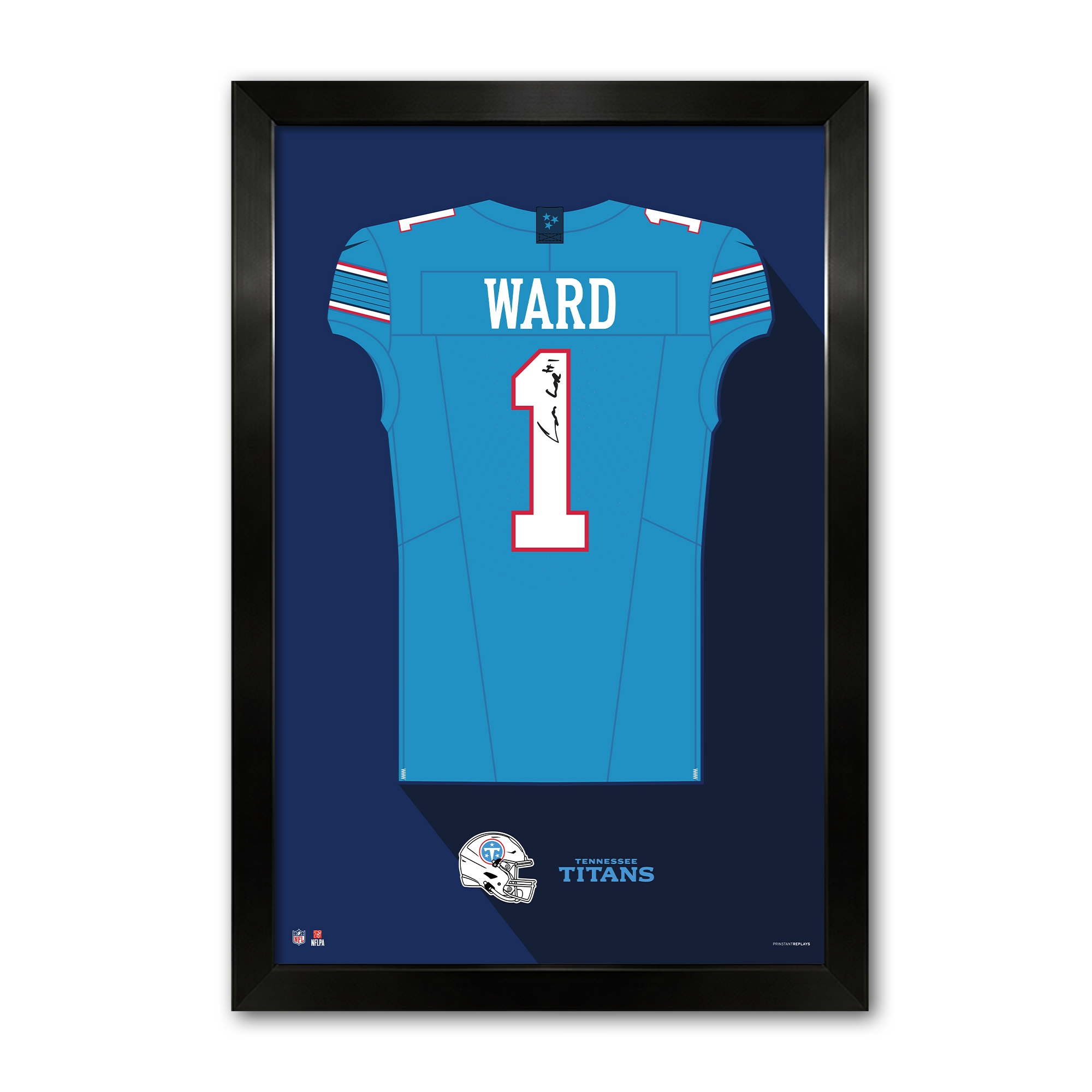 Cam Ward Tennessee Titans 27" x 39" Framed Jersey Art Print
