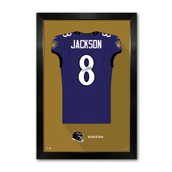 Lamar Jackson Baltimore Ravens 27" x 39" Framed Jersey Art Print