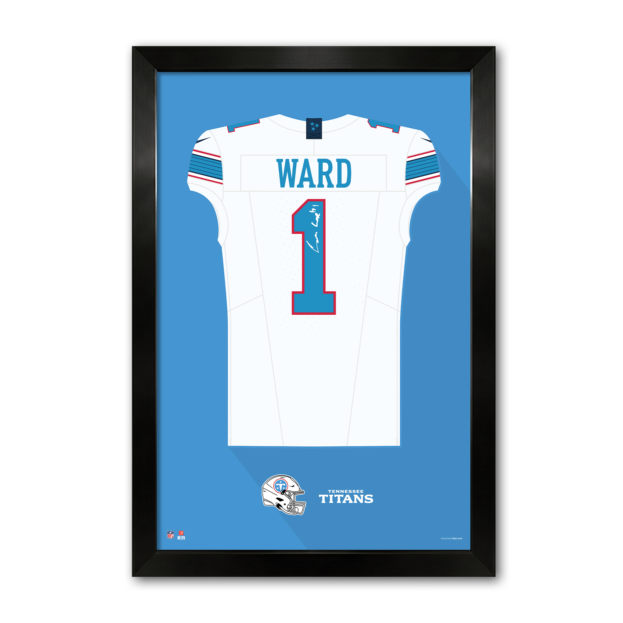 Cam Ward Tennessee Titans 14" x 20" Framed Jersey Art Print