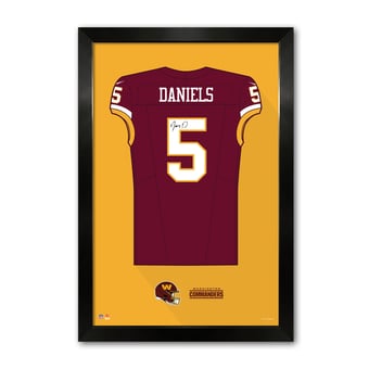 Jayden Daniels Washington Commanders 14" x 20" Framed Jersey Art Print