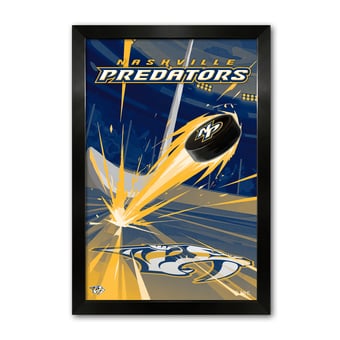 Nashville Predators 27" x 39" Framed Hockey Puck Blast Art Print