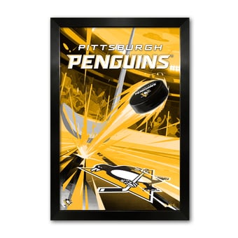 Pittsburgh Penguins 14" x 20" Framed Hockey Puck Blast Art Print