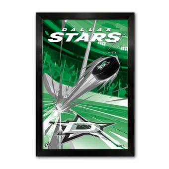 Dallas Stars 14" x 20" Framed Hockey Puck Blast Art Print