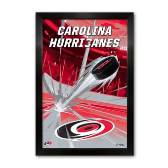 Carolina Hurricanes 14" x 20" Framed Hockey Puck Blast Art Print