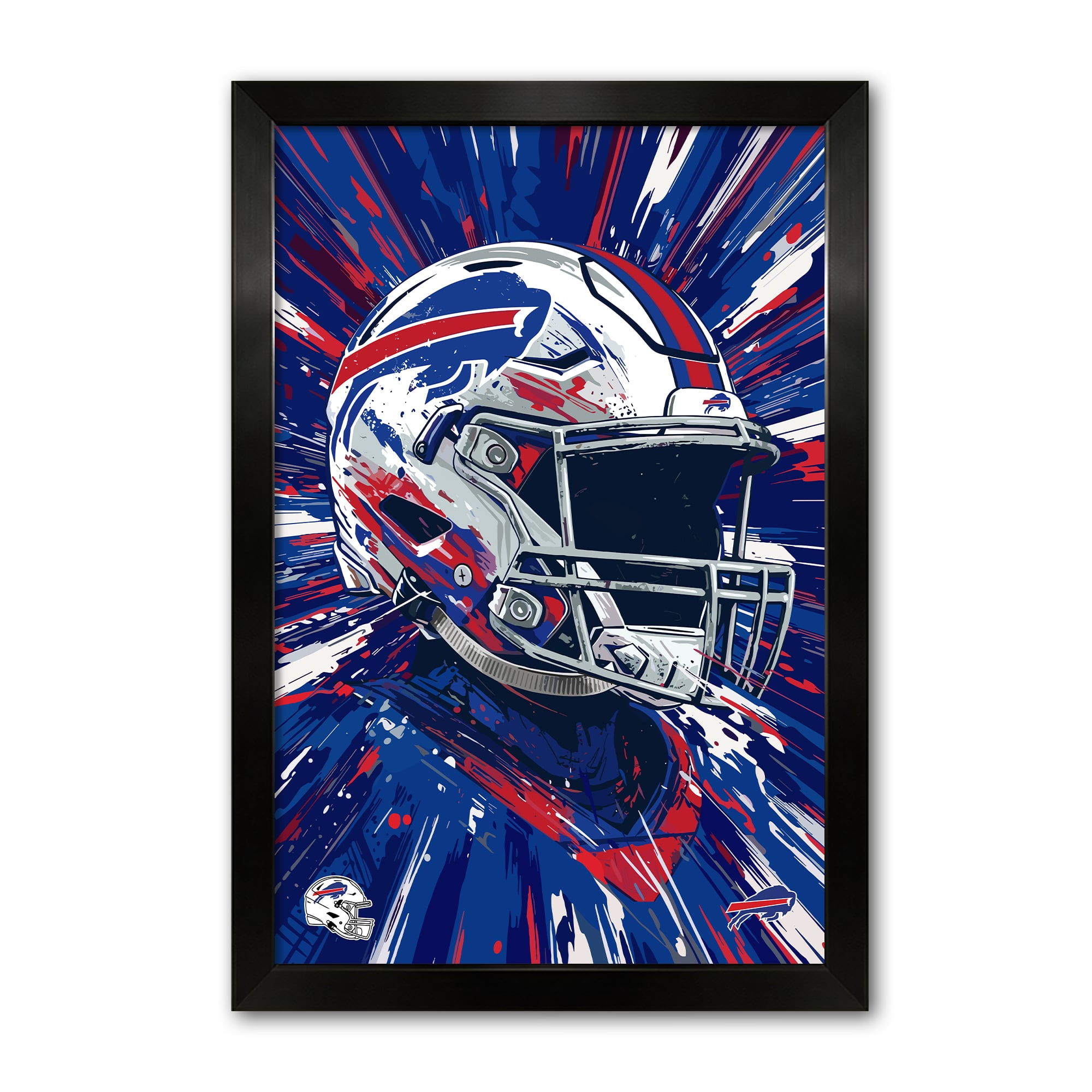 Buffalo Bills 27" x 39" Framed Football Helmet Hyper Speed Art Print