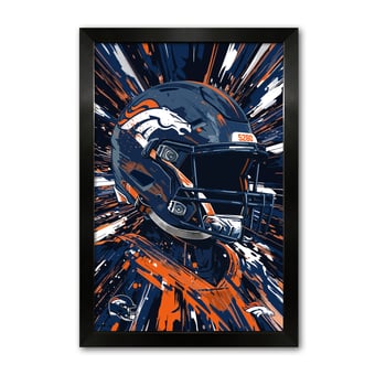 Denver Broncos 27" x 39" Framed Football Helmet Hyper Speed Art Print