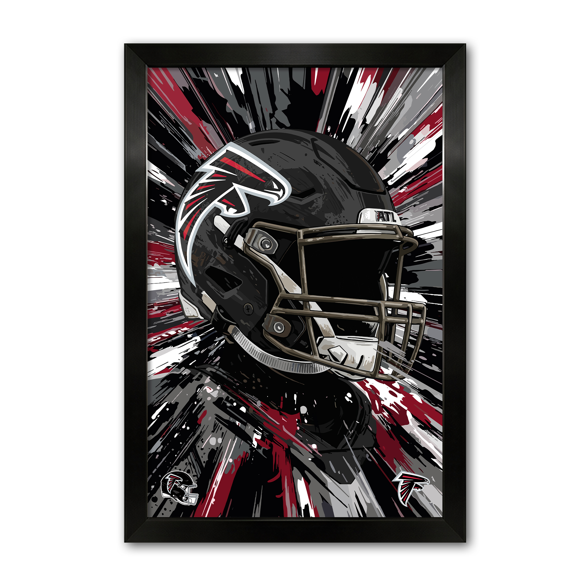 Atlanta Falcons 27" x 39" Framed Football Helmet Hyper Speed Art Print