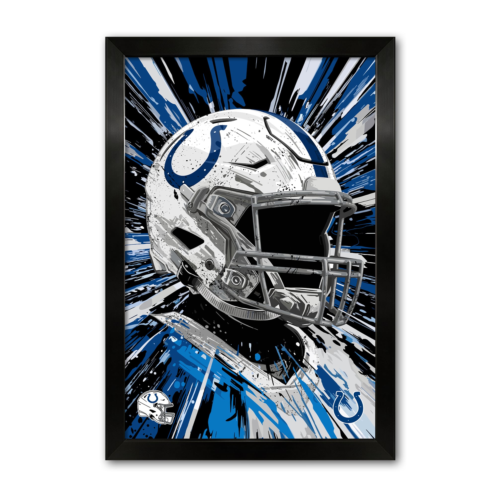 Indianapolis Colts 27" x 39" Framed Football Helmet Hyper Speed Art Print