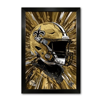 New Orleans Saints 27" x 39" Framed Football Helmet Hyper Speed Art Print