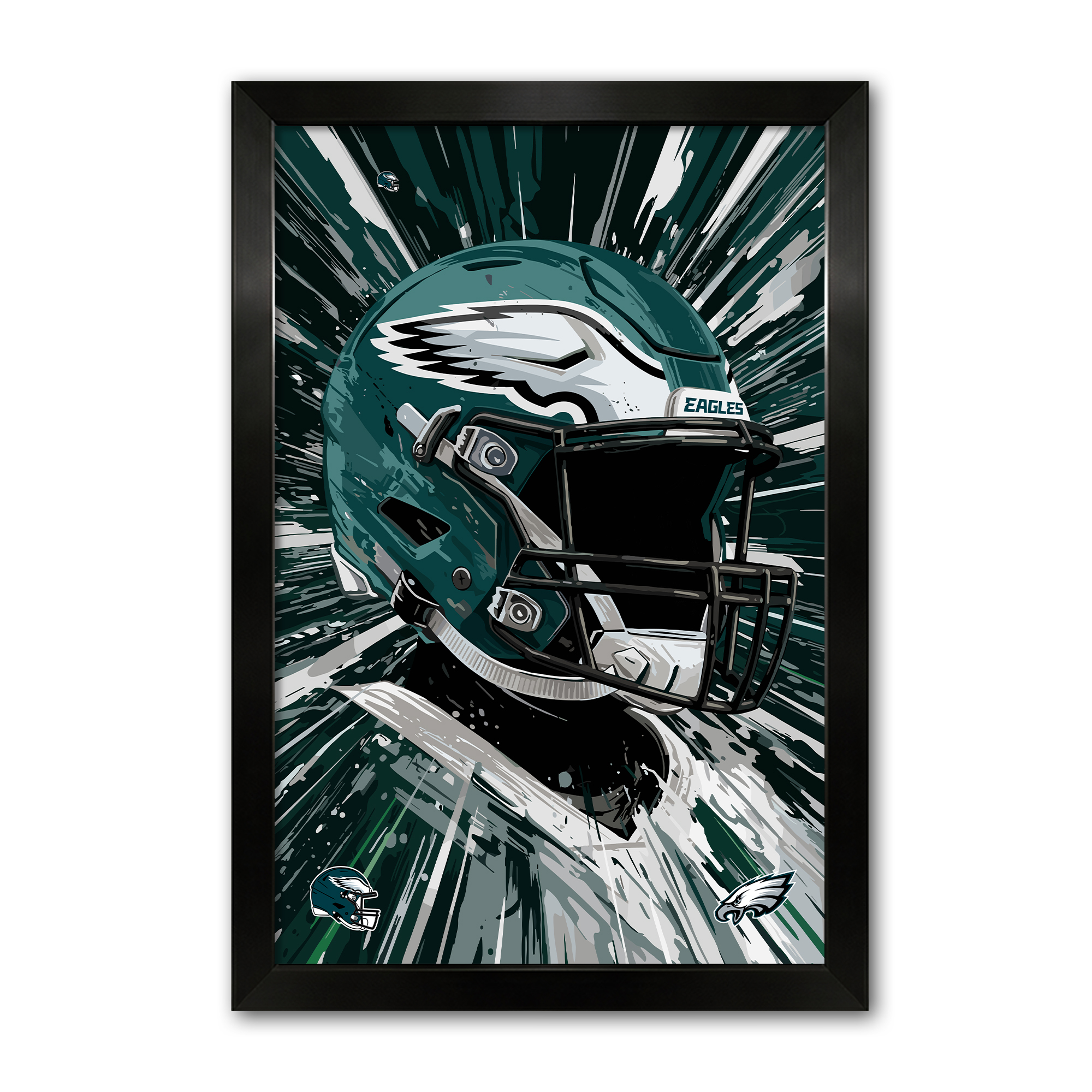 Philadelphia Eagles 27" x 39" Framed Football Helmet Hyper Speed Art Print