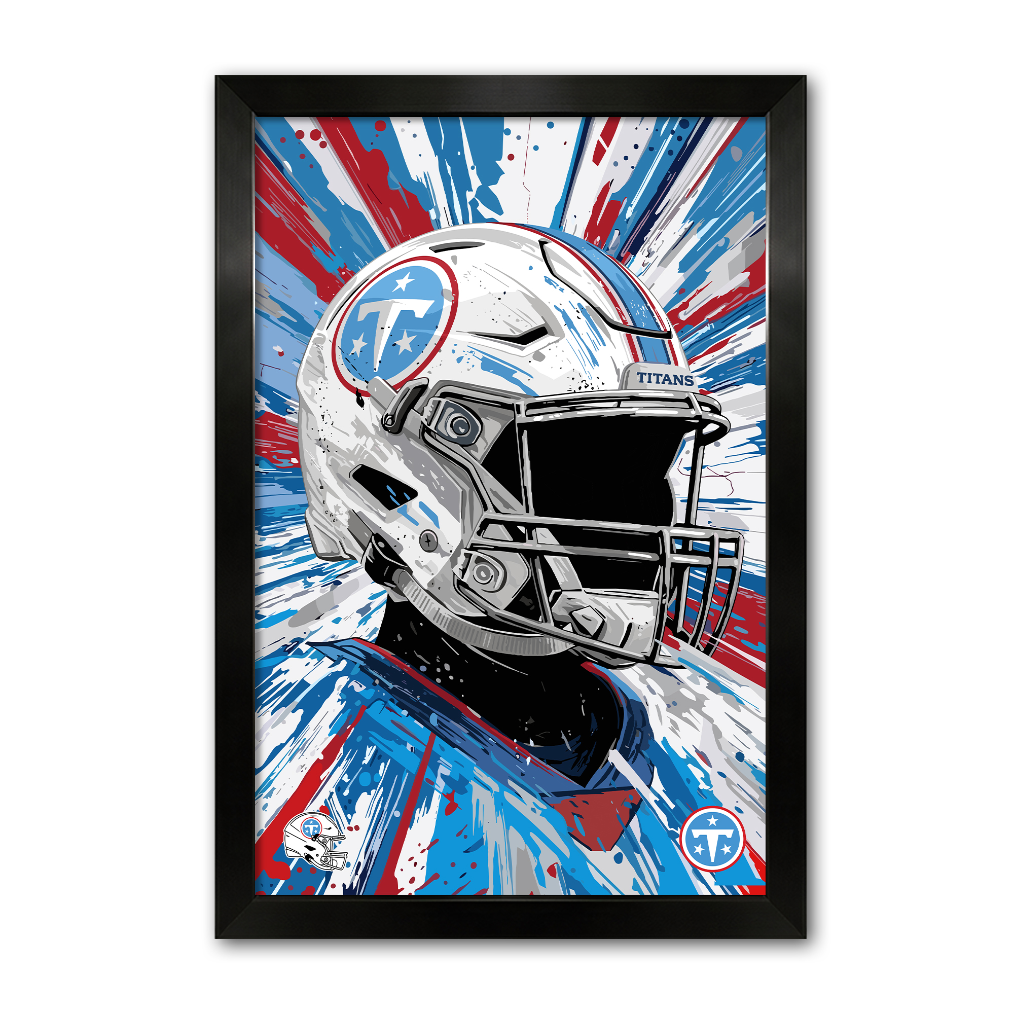 Tennessee Titans 27" x 39" Framed Football Helmet Hyper Speed Art Print