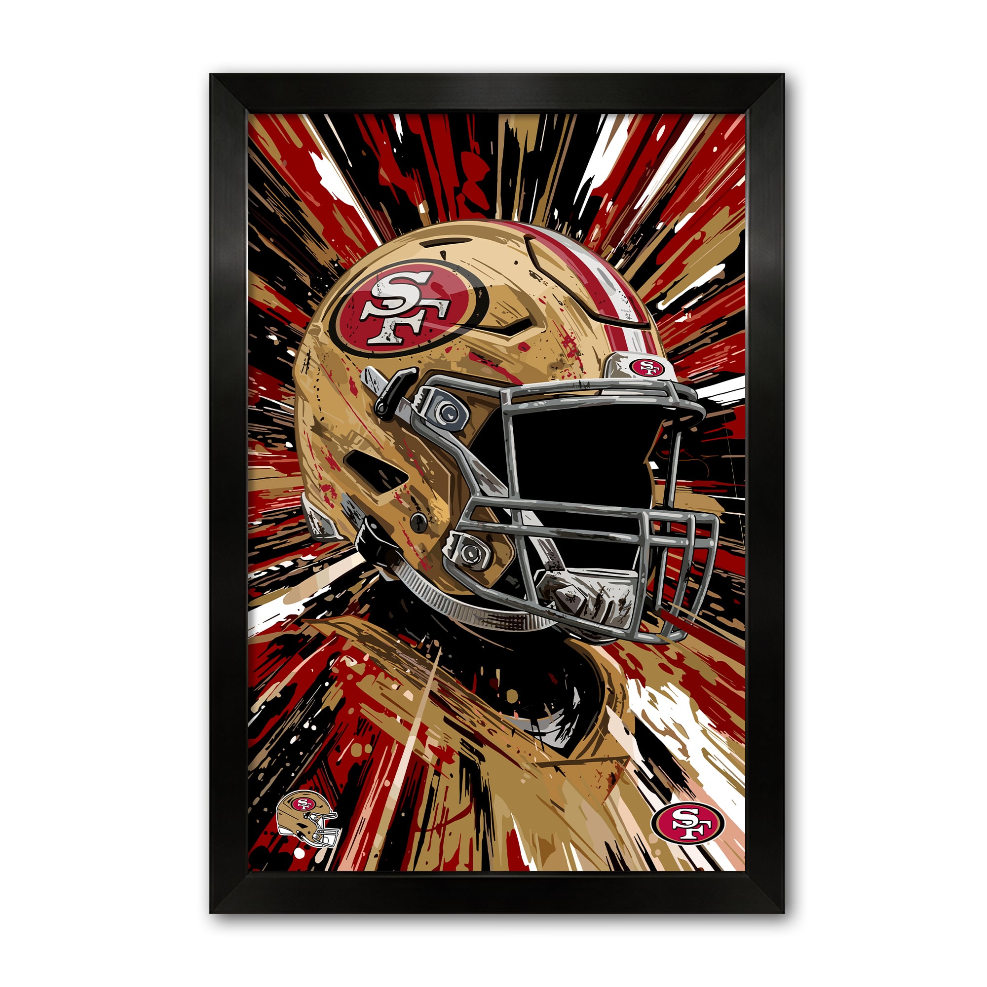 San Francisco 49ers 27" x 39" Framed Football Helmet Hyper Speed Art Print