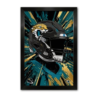 Jacksonville Jaguars 14" x 20" Framed Football Helmet Hyper Speed Art Print