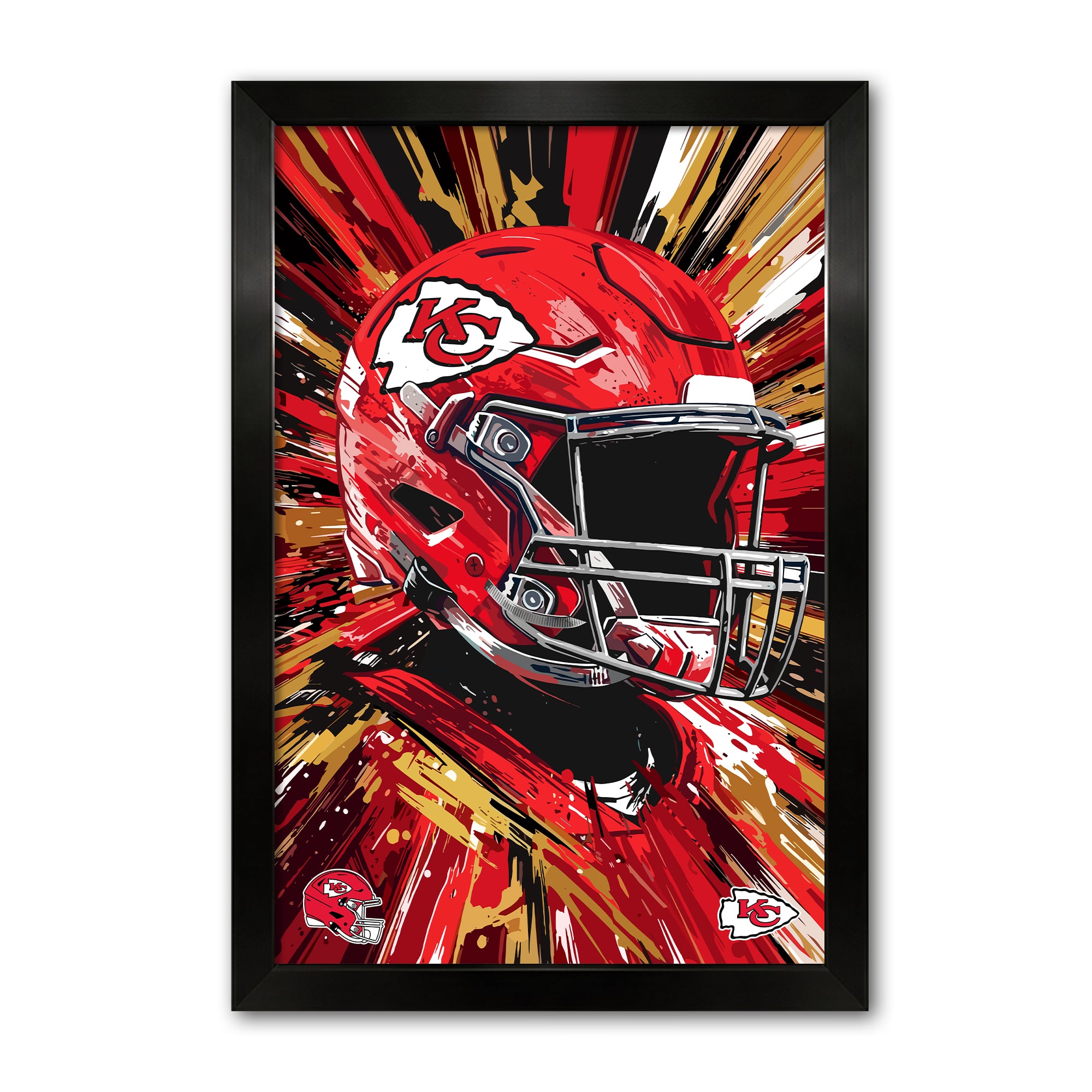 Kansas City Chiefs 14" x 20" Framed Football Helmet Hyper Speed Art Print
