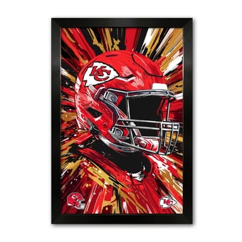 Kansas City Chiefs 14" x 20" Framed Football Helmet Hyper Speed Art Print